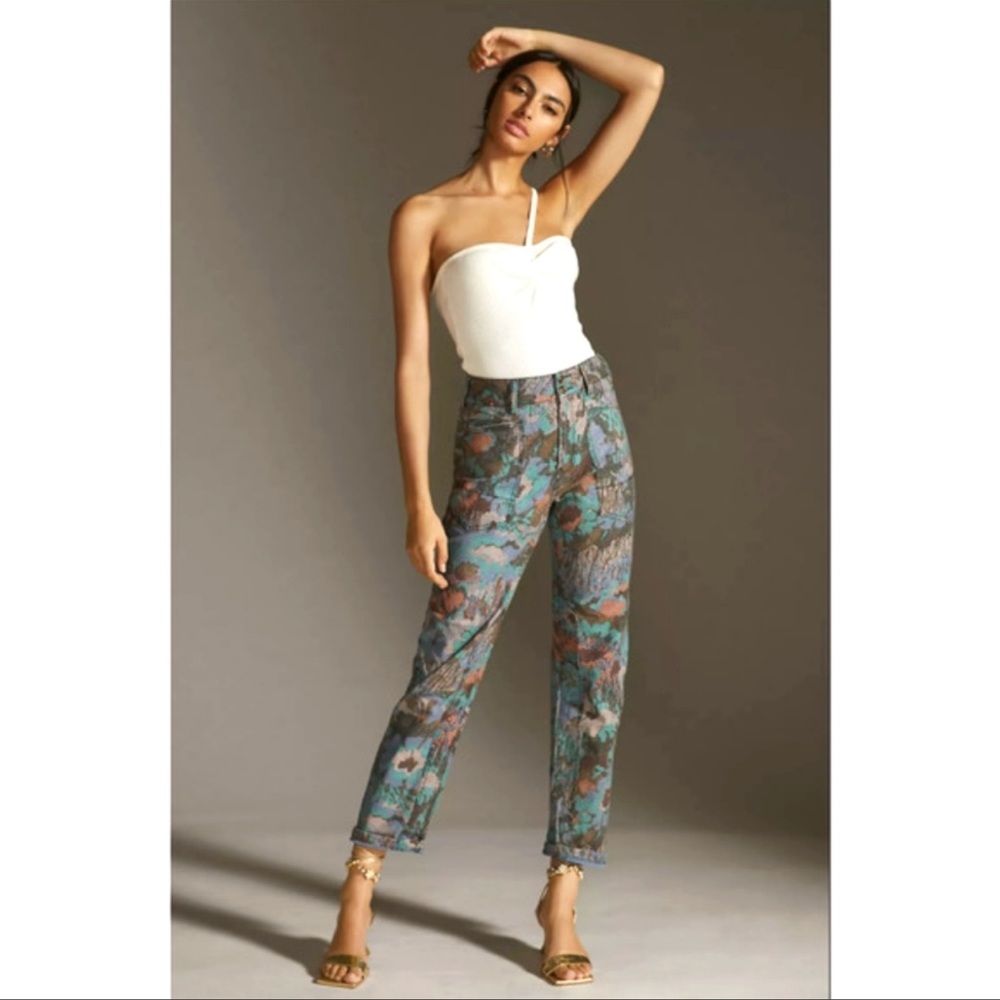 NWT Anthropologie Pilcro The Wanderer Floral Design Utility Pants 26 & 28 Waist